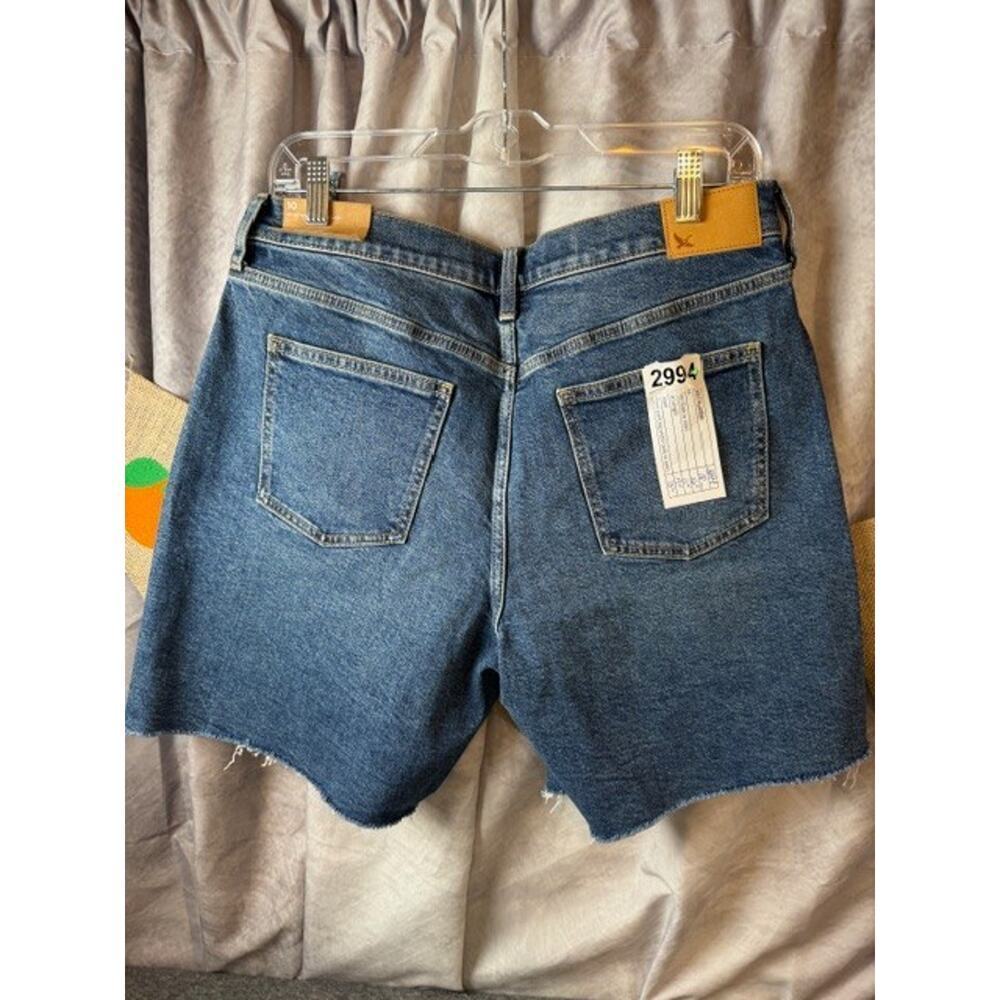 New Eddie Bauer Women Size 10 Blue Stretch Cotton High Rise Cutoff Denim Shorts - Picture 3 of 9
